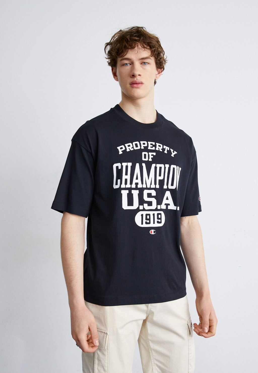 

Футболка с принтом BOOKSTORE CREW NECK Champion Rochester, цвет black/white