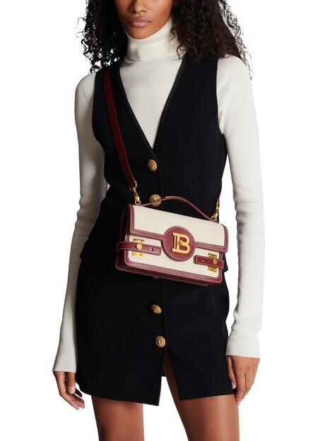 

Сумка B-Buzz 24 из парусины и кожи Balmain, бежевый