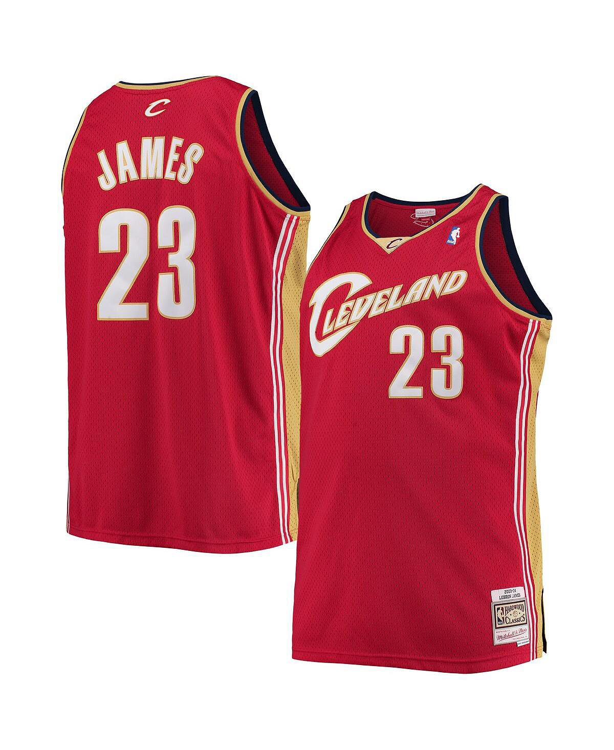 

Мужское джерси Swingman LeBron James Wine Cleveland Cavaliers Big and Tall Hardwood Classics Mitchell & Ness