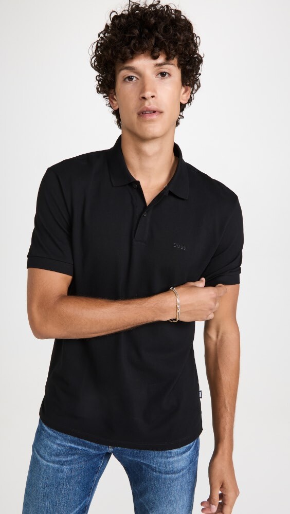 

Рубашка поло BOSS Regular Fit, черный