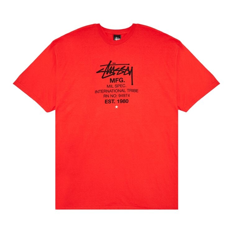 Футболка Stussy MFG International Tribe 'Bright Red', красный