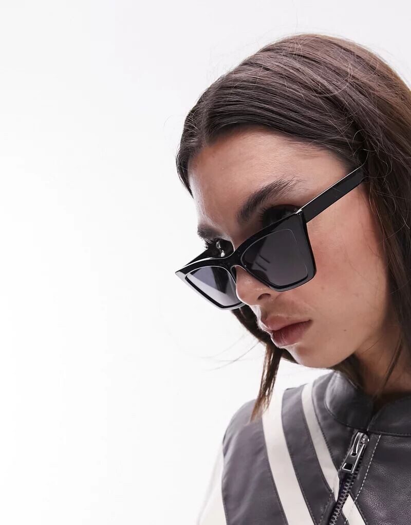 

Черные солнцезащитные очки "кошачий глаз" Topshop Lillie
