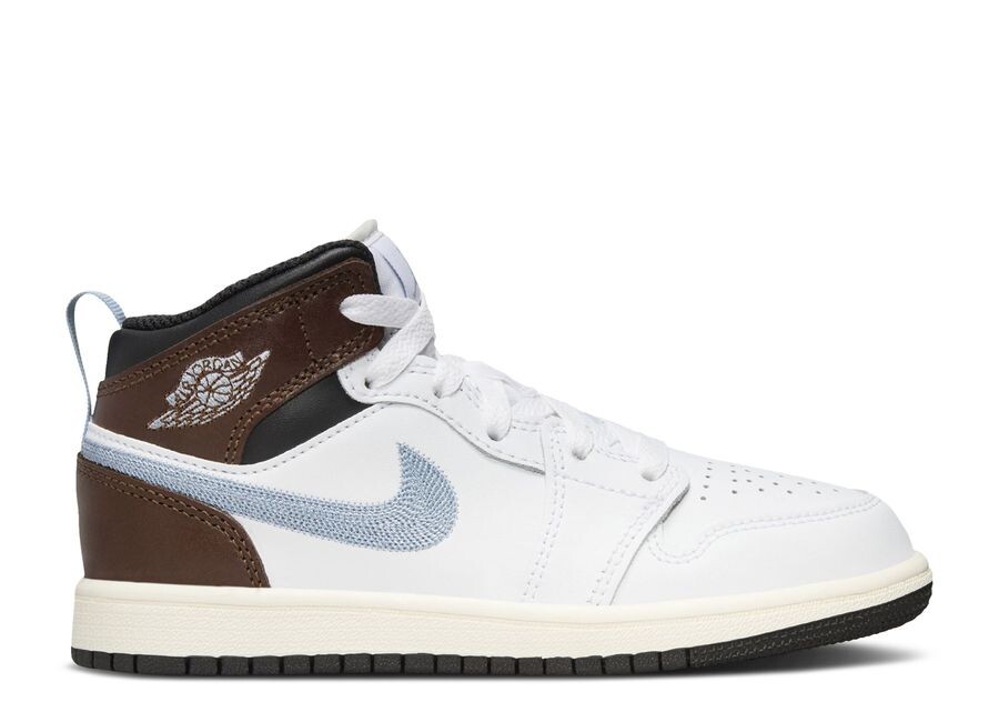 

Кроссовки Air Jordan Jordan 1 Mid SE PS, цвет White Blue Grey