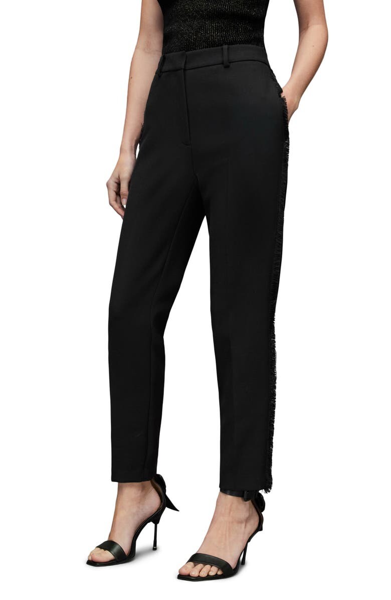 

Брюки Maxine с завышенной талией и бахромой ALLSAINTS, черный