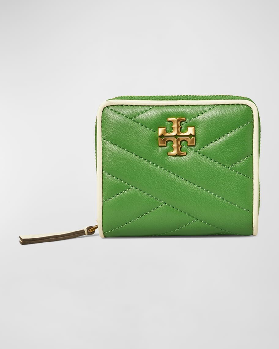 

Стеганый кожаный кошелек Kira Chevron с двойным сложением Tory Burch