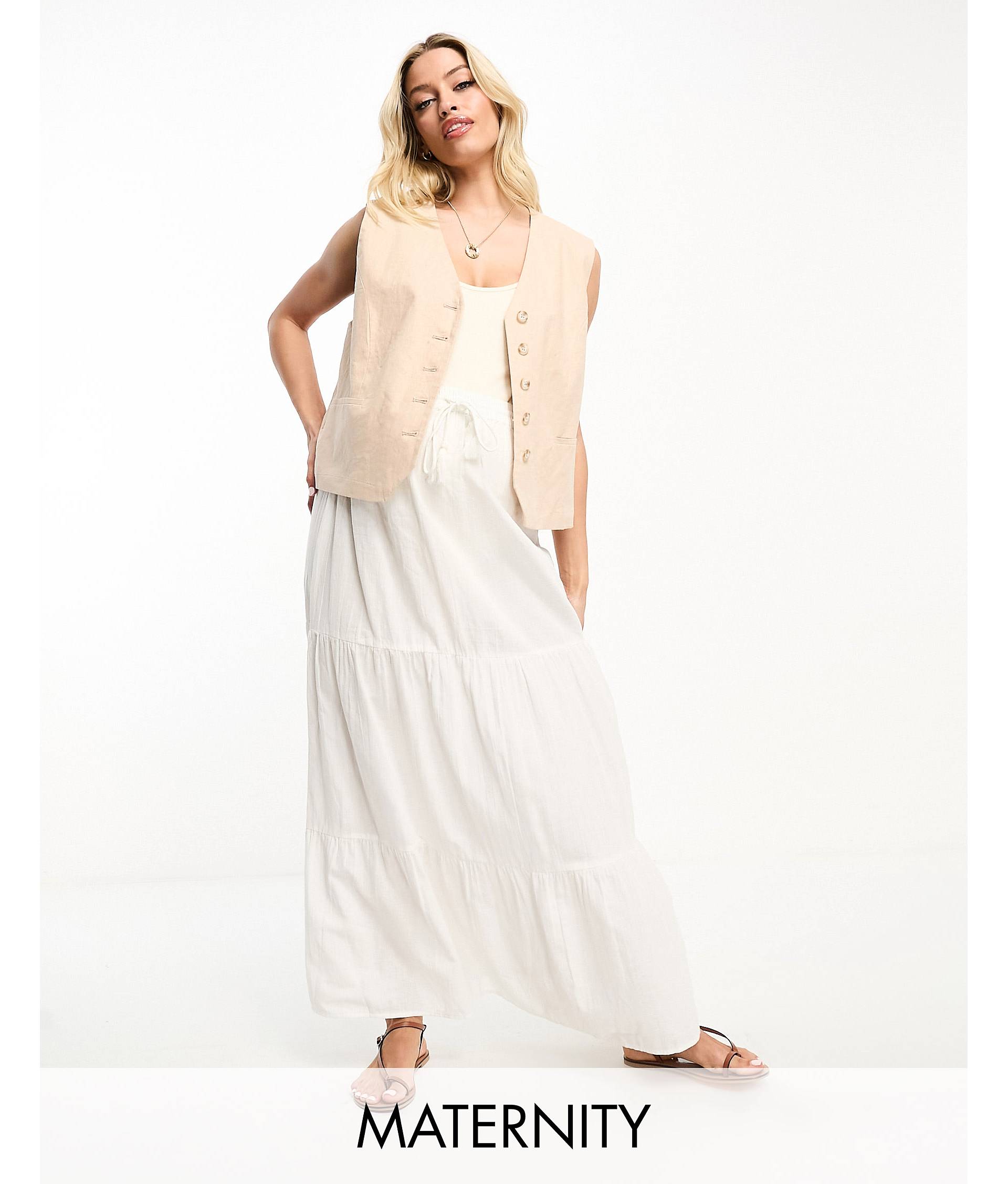 Белая юбка макси с завязками на талии Vero Moda Maternity кроссовки prima moda esilla white
