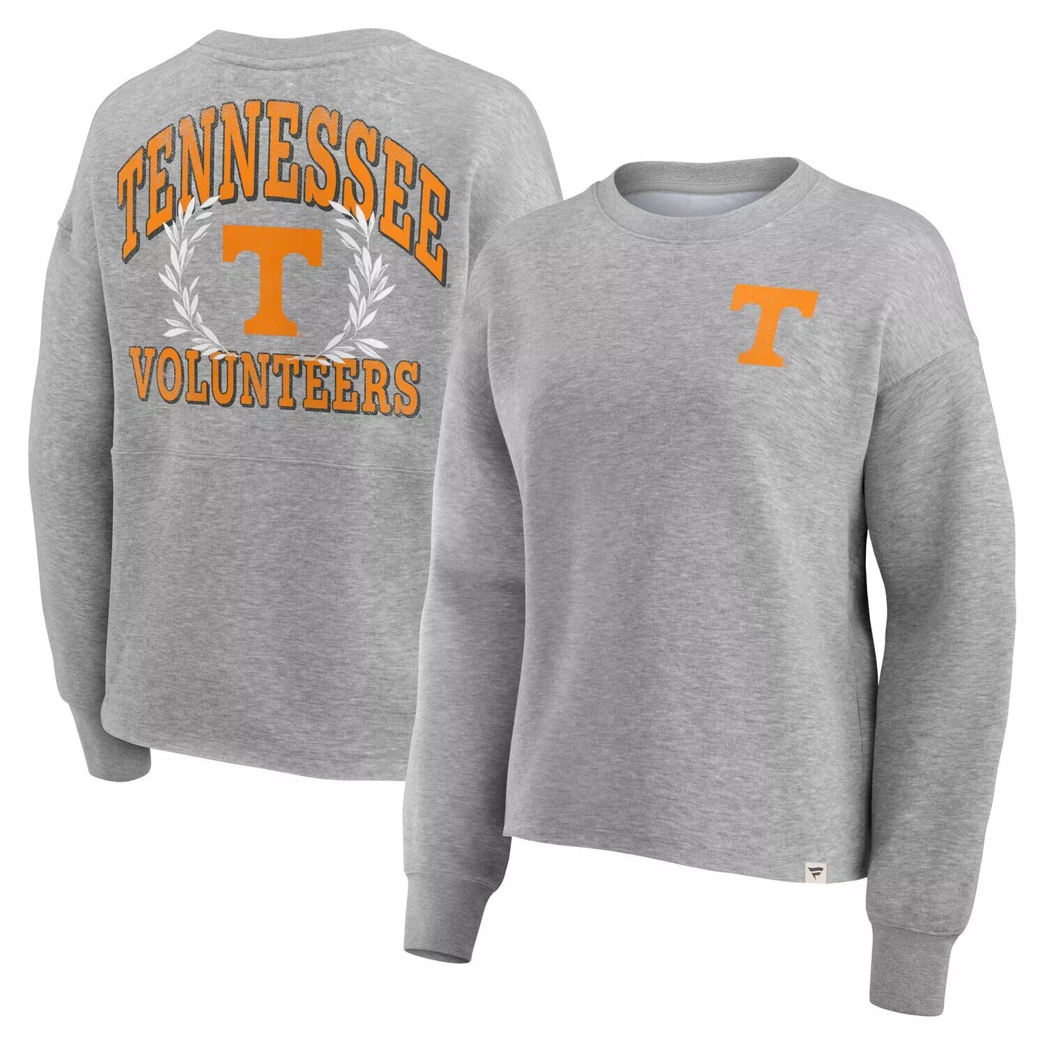 

Женский пуловер с логотипом Fanatics Heather Grey Tennessee Volunteers Ready Play Crew Fanatics