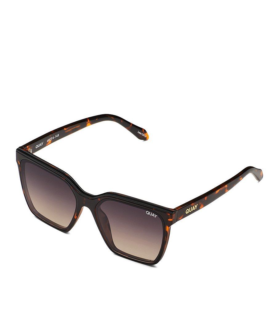 Женские квадратные поляризованные солнцезащитные очки Quay Australia Level Up 51 мм, коричневый