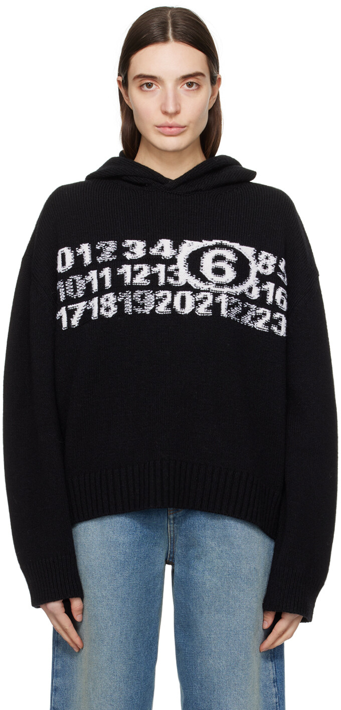 

Черный жаккардовый худи Mm6 Maison Margiela, цвет Black