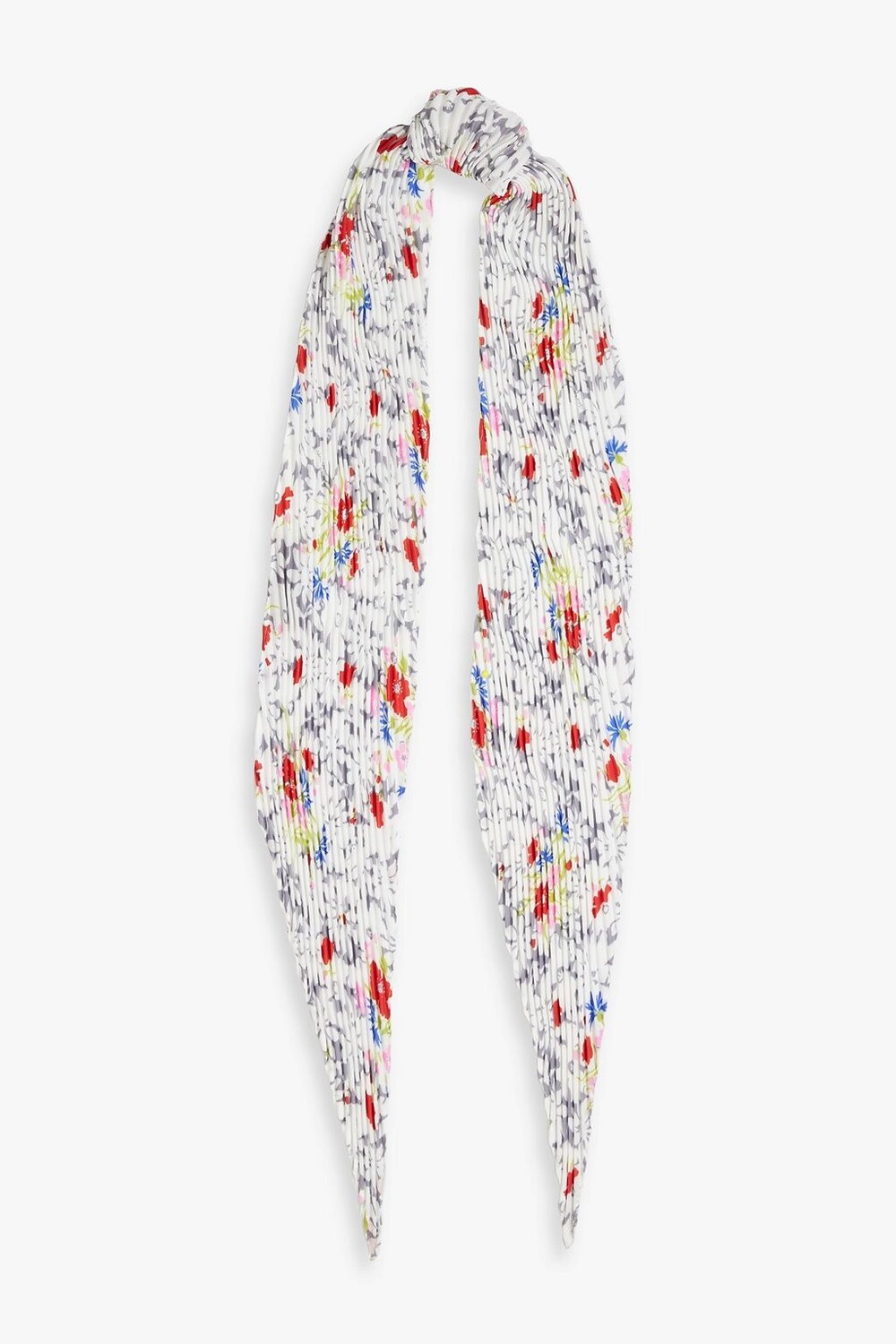 

Шарф из плиссированного крепа с цветочным принтом MISSONI, серый