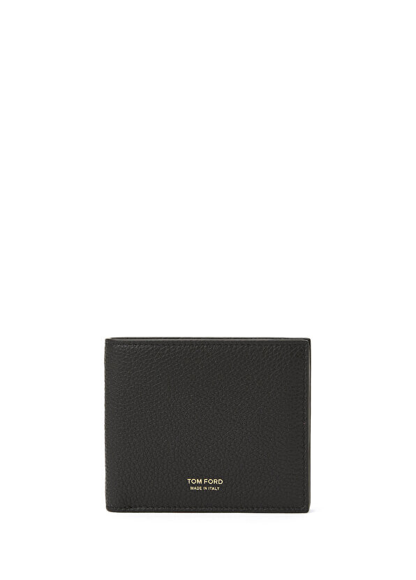 

Мужской кожаный кошелек с черным логотипом Tom Ford