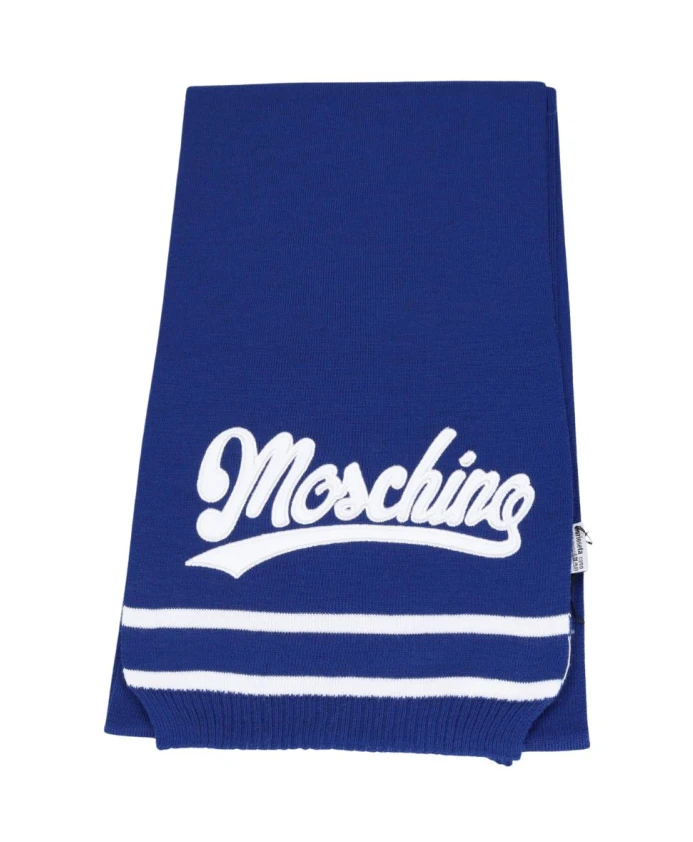 

Шарф из шерсти и акрила Moschino, синий