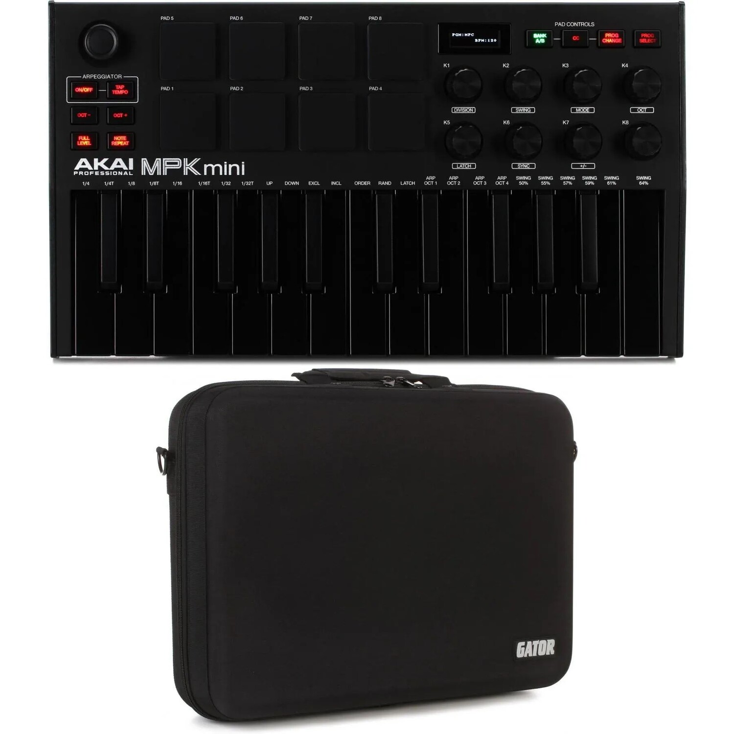 

Akai Professional MPK Mini MK III Limited Edition, черный на черном, 25-клавишная клавиатура-контроллер с футляром для переноски