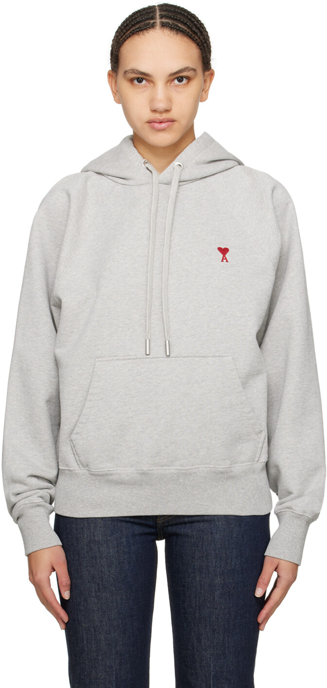 

Серый худи Ami de Cœur Ami Paris, цвет Heather grey
