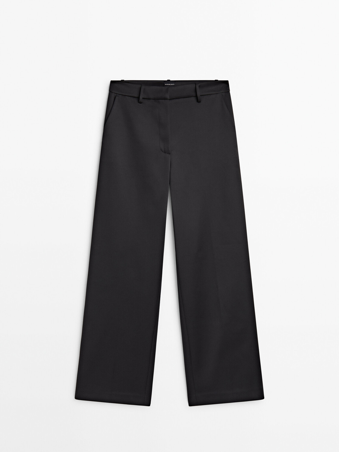 

Прямые атласные брюки Massimo Dutti, черный