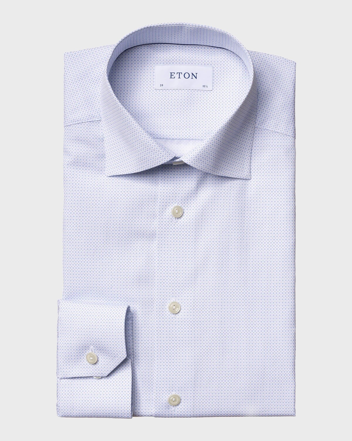 

Мужская классическая рубашка современного кроя с микропринтом Eton, цвет Light Blue