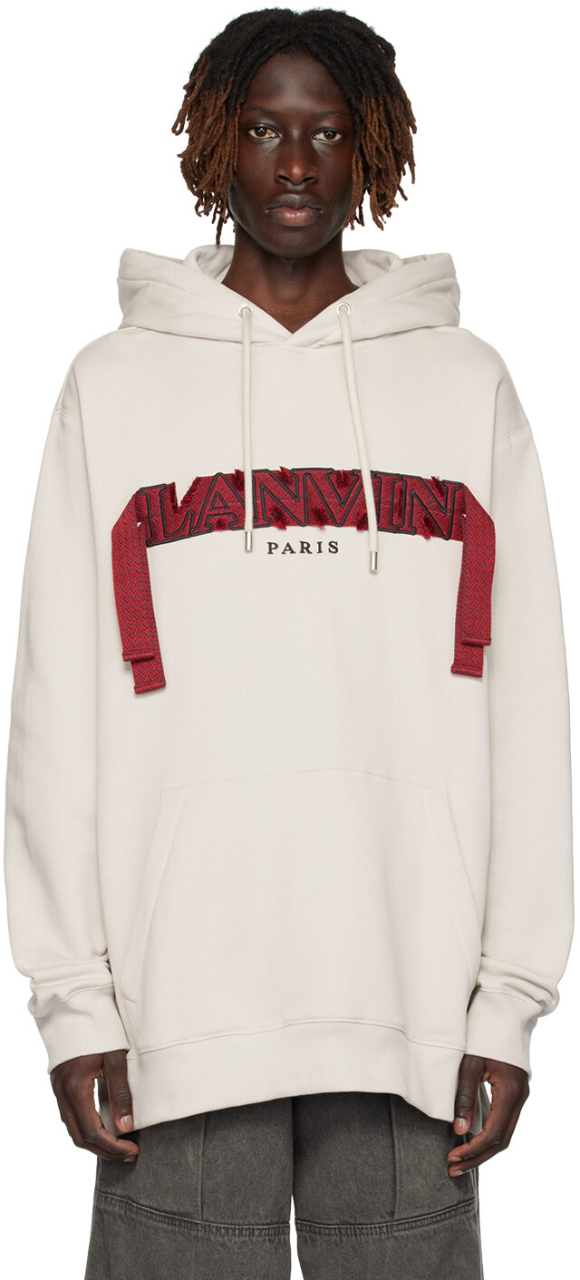 

Бежевый худи бордюрного цвета Lanvin