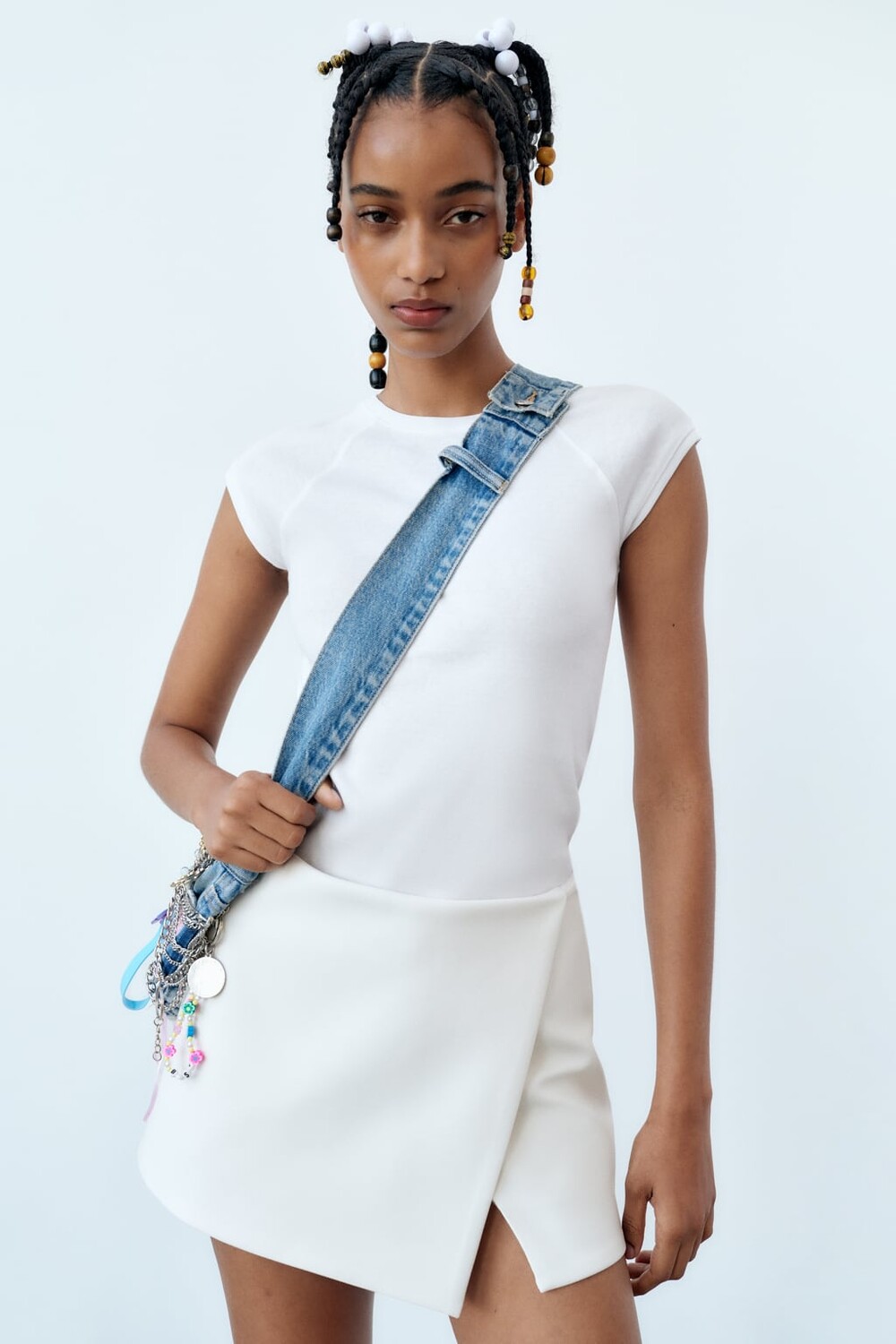 

Асимметричная юбка ZARA, белый