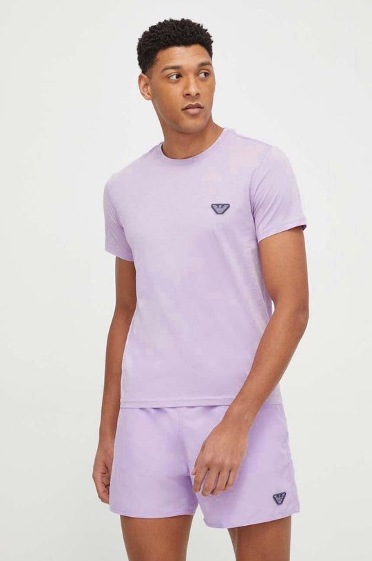 Хлопковая футболка Emporio Armani Underwear, фиолетовый