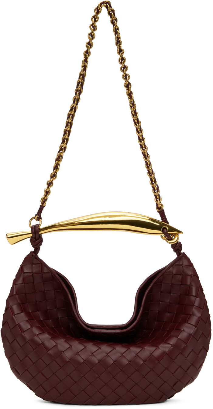 

Темно-красная маленькая сумка из сардин Bottega Veneta