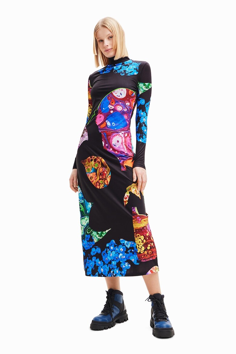 

Платье с абстрактным принтом Desigual, черный