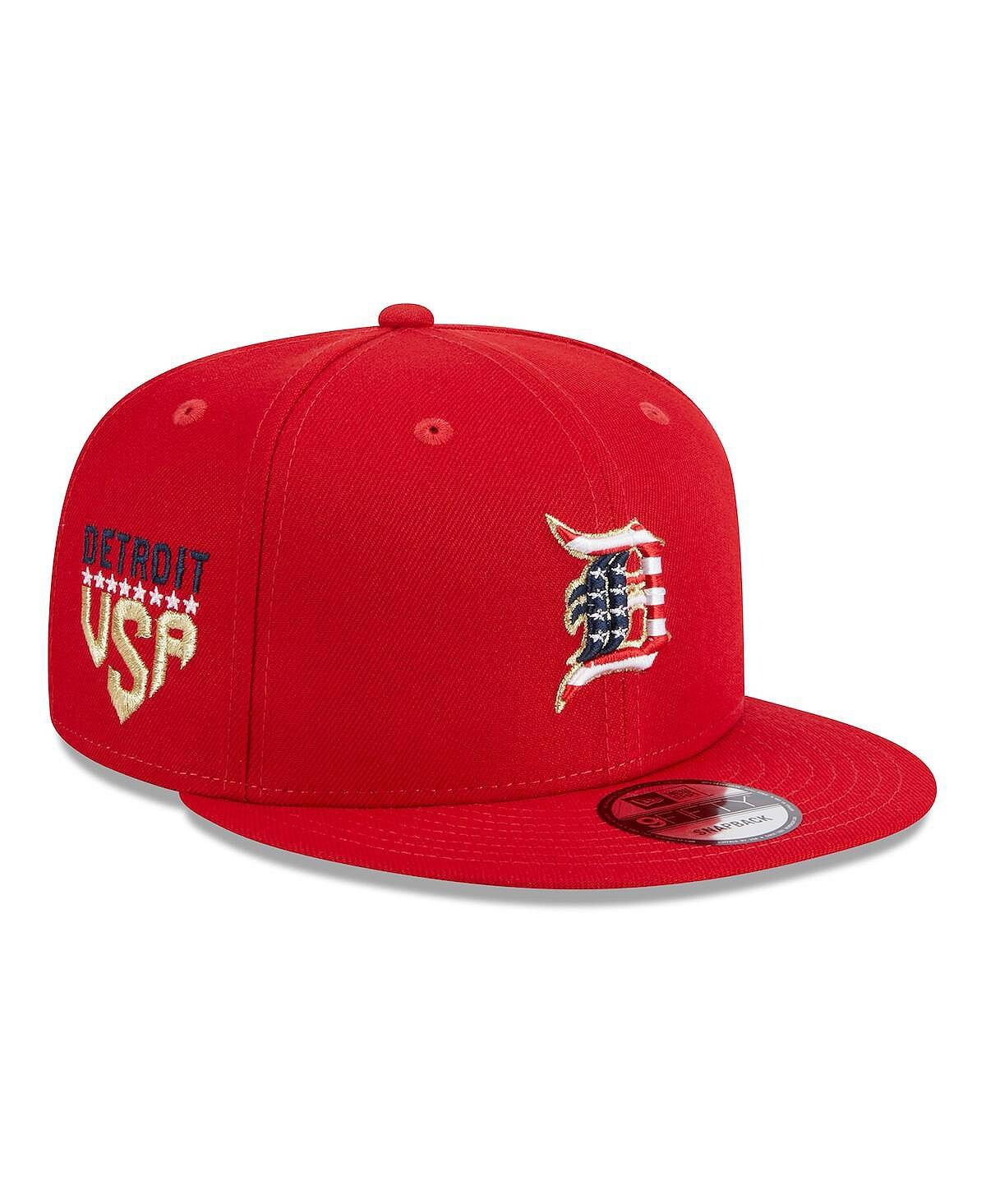 

Мужская красная регулируемая бейсболка Snapback Detroit Tigers 2023 Fourth июля 9FIFTY New Era