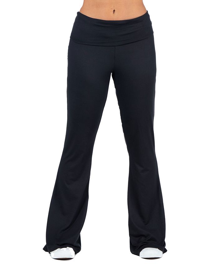 Женские спортивные штаны с расклешенным низом и складной талией 24seven Comfort Apparel, черный