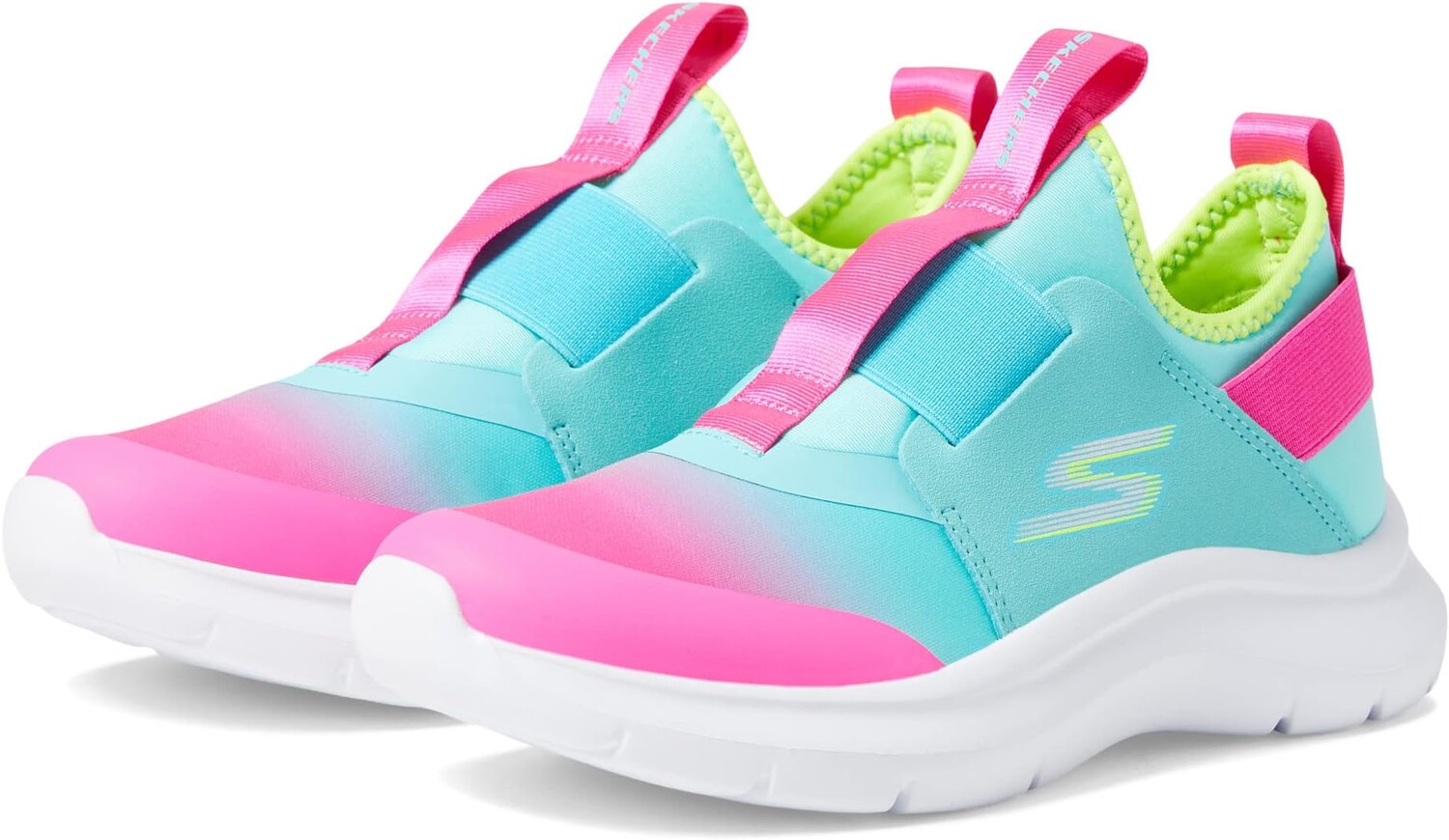 Кроссовки Slip-On-Skech Fast - Ombre Sunset 303506L SKECHERS KIDS, цвет Aqua/Pink кроссовки skechers kids skech fast surprise groove slip on sneaker skechers kids цвет black multi