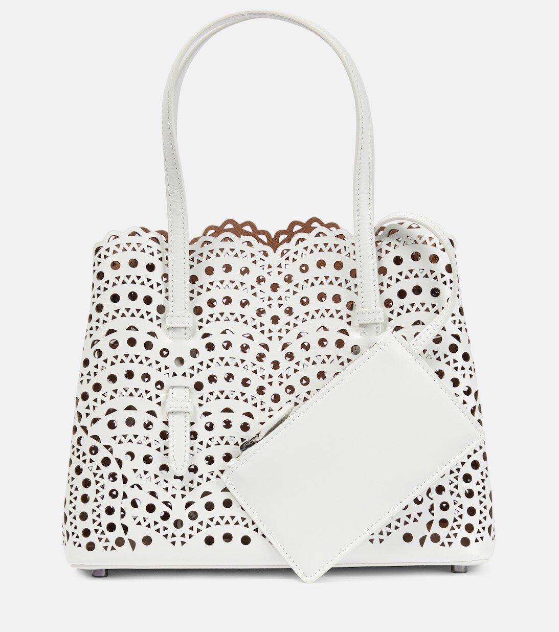 

Кожаная сумка-тоут Le Mina 25 Vienne Wave Alaïa, белый