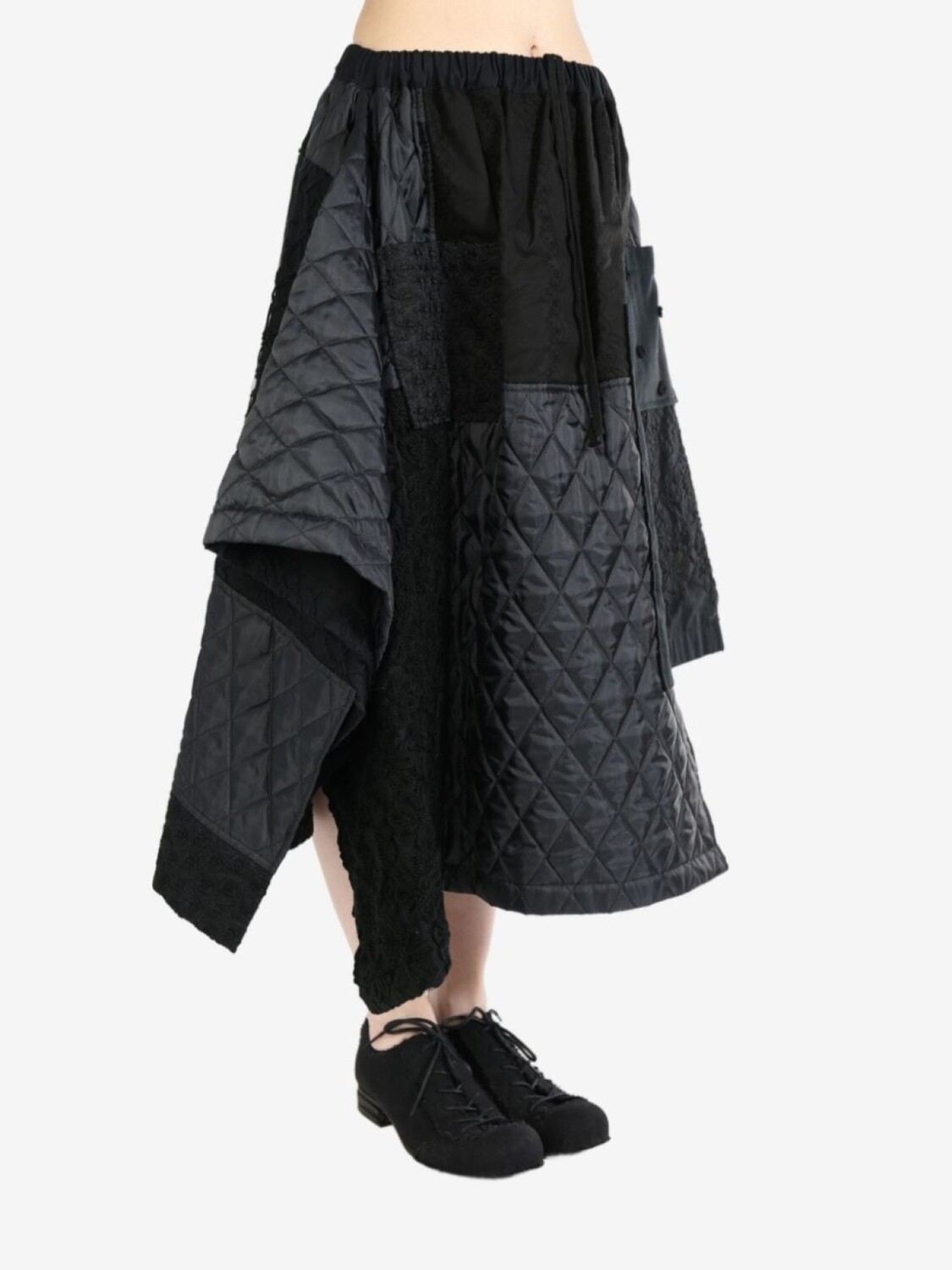 

Стеганая юбка миди Comme des Garçons TAO, черный