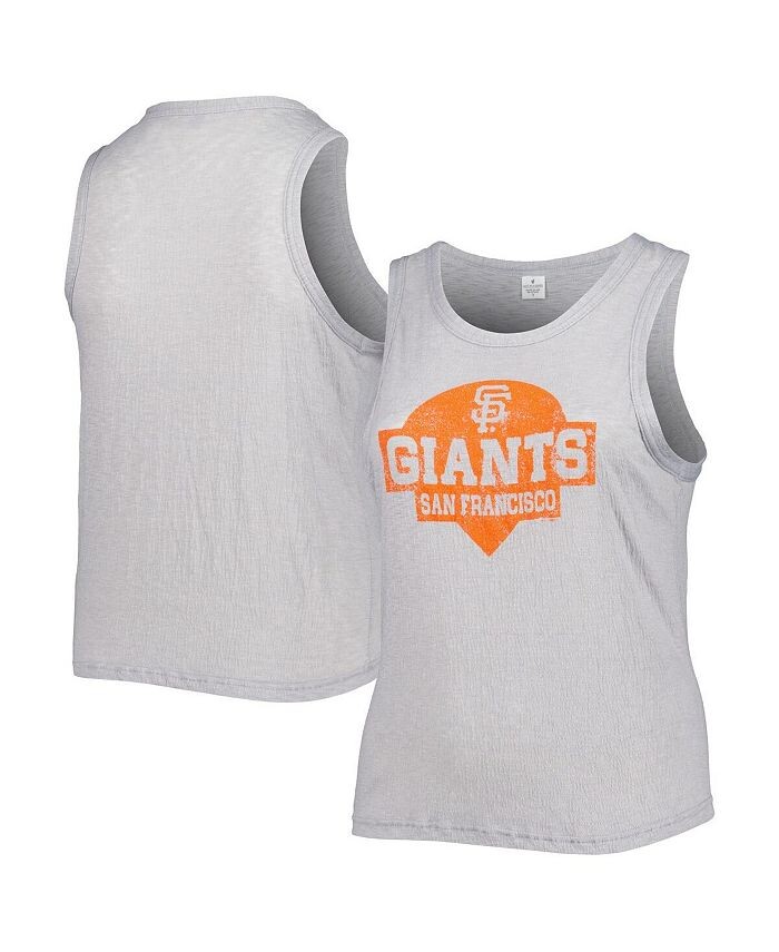 

Женская серая майка San Francisco Giants Tri-Blend больших размеров с высоким воротником Soft As A Grape, серый