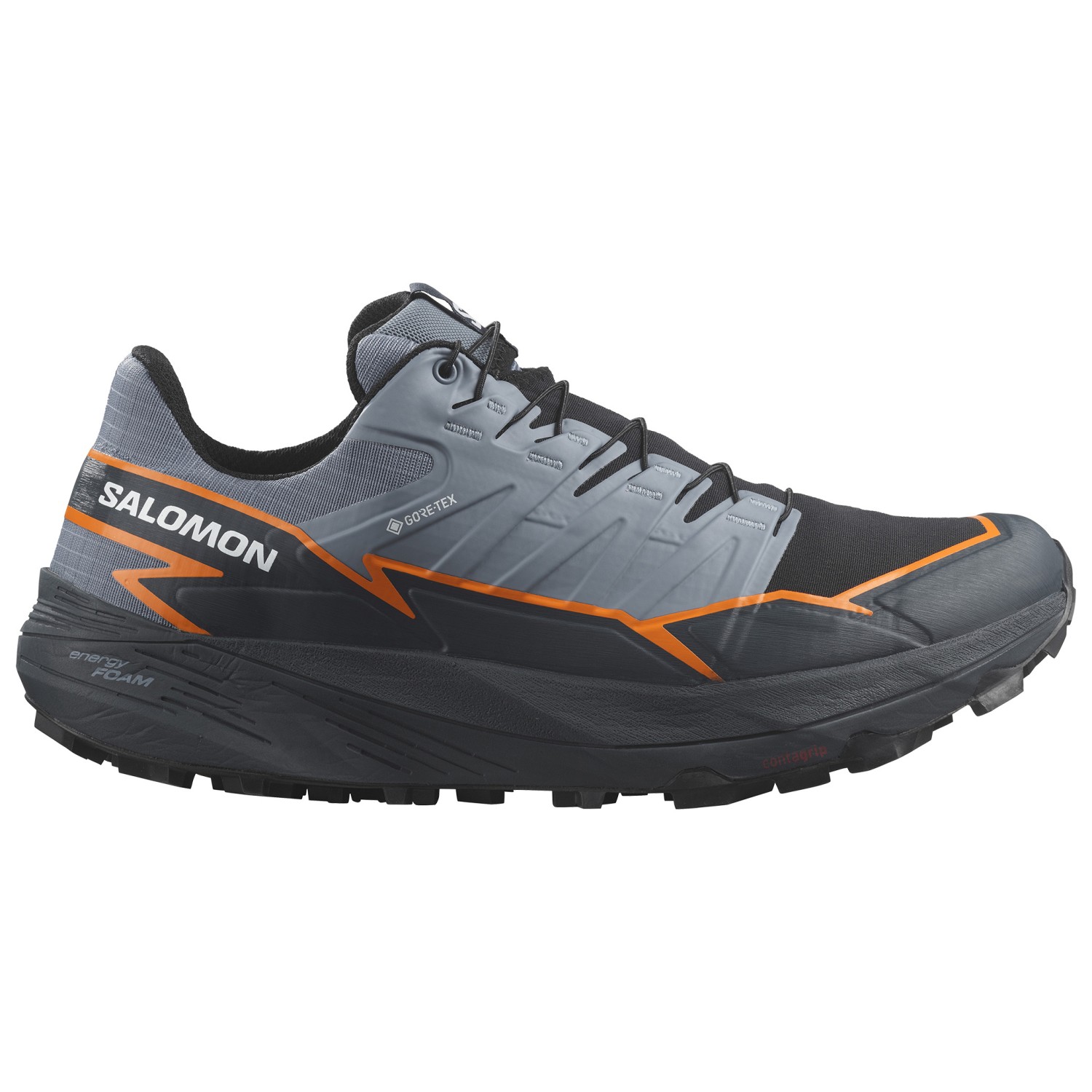 

Кроссовки для бега по пересеченной местности Salomon Thundercross GTX, цвет Flint Stone/Carbon/Orange Pepper