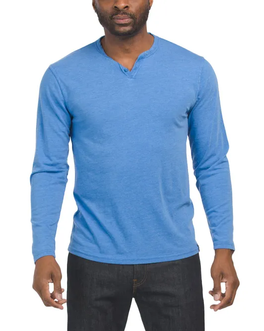 

Футболка с длинными рукавами и вырезом Venice Burnout Lucky Brand, синий