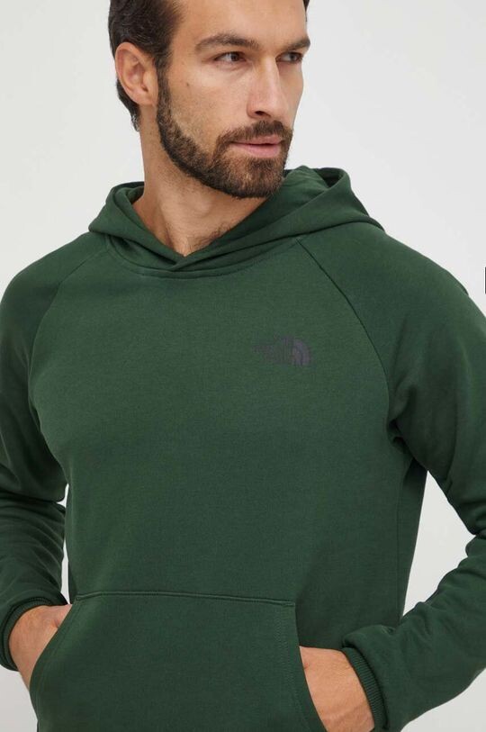 

Хлопковая толстовка Raglan Redbox The North Face, зеленый
