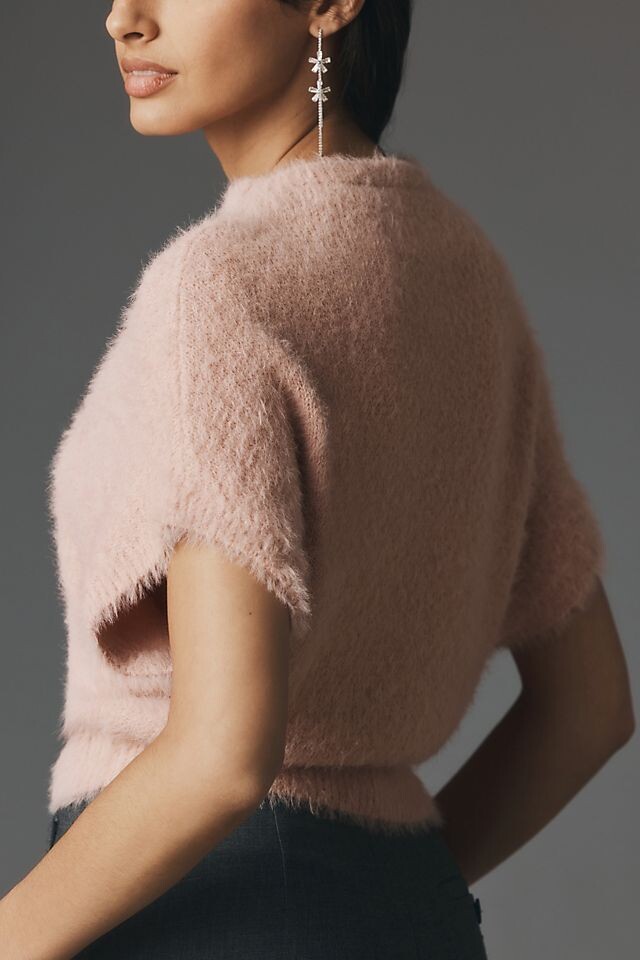 

Свитер укороченный Anthropologie без рукавов, розовый