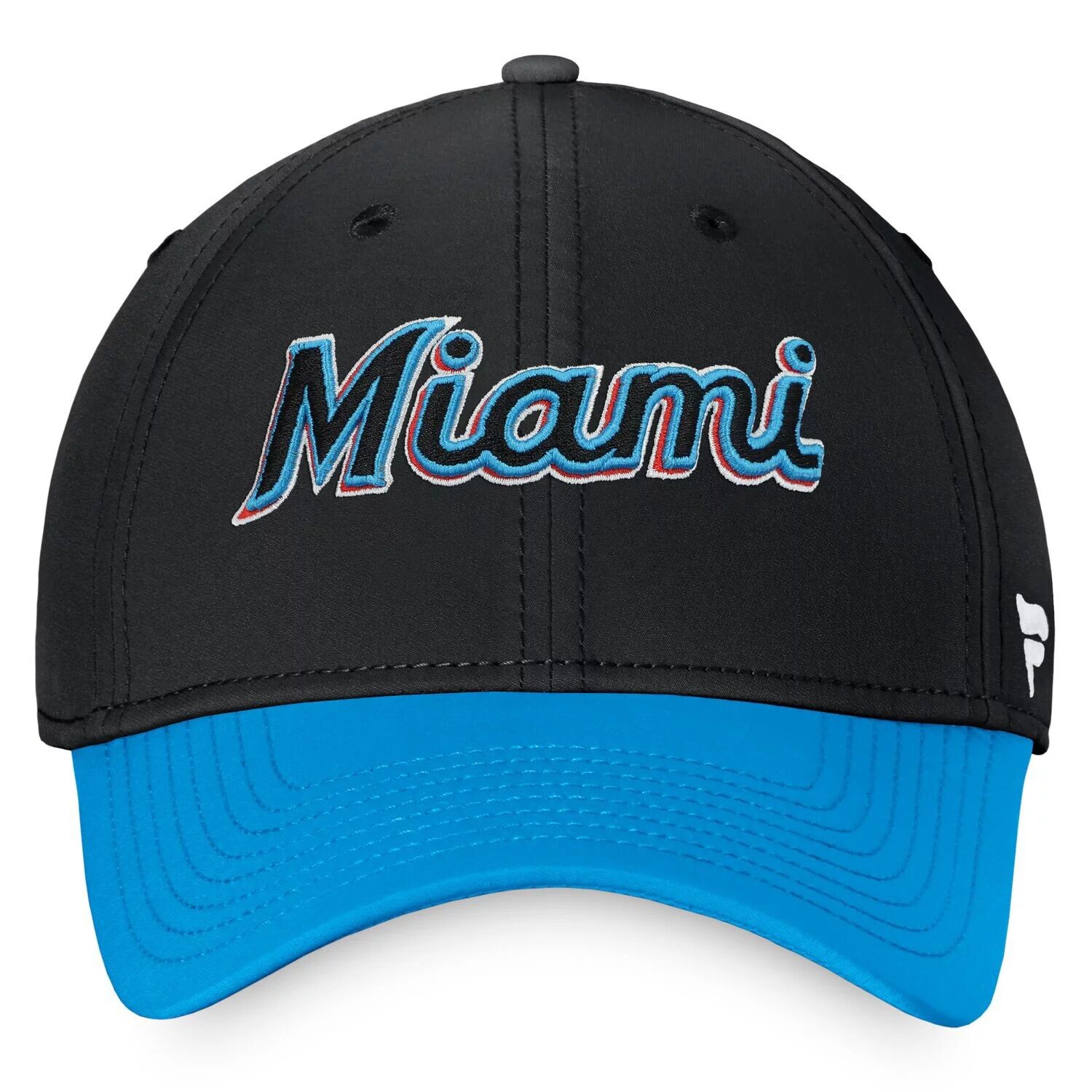 

Мужская кепка Fanatics с логотипом черного/синего цвета Miami Marlins Core Flex