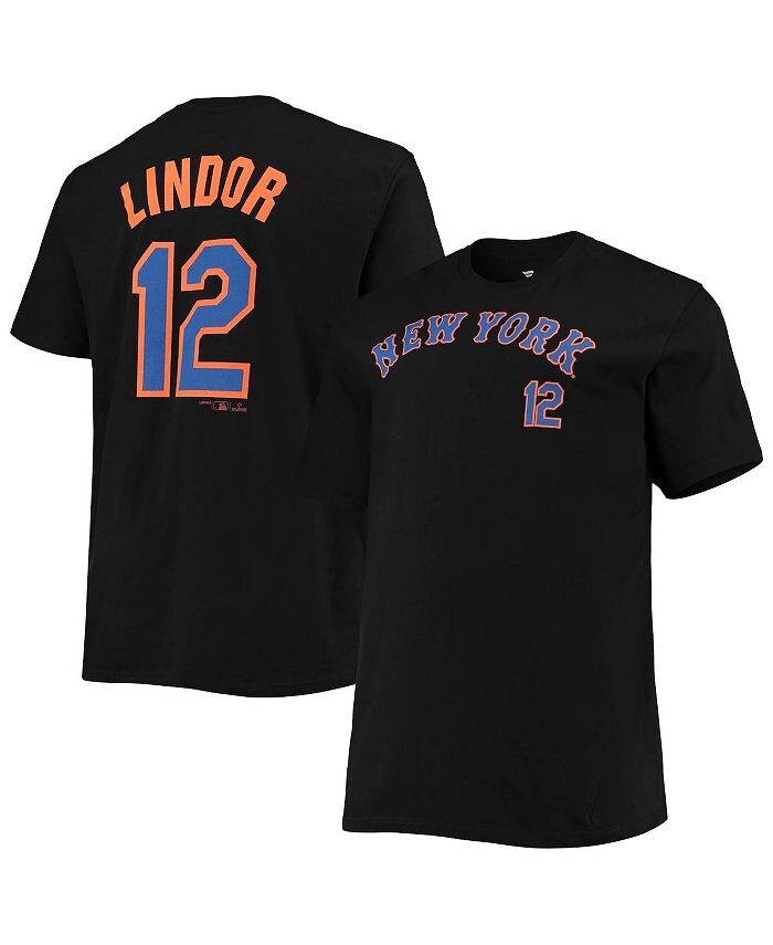 

Мужская черная футболка с именем и номером Francisco Lindor New York Mets Big and Tall Profile, цвет Black