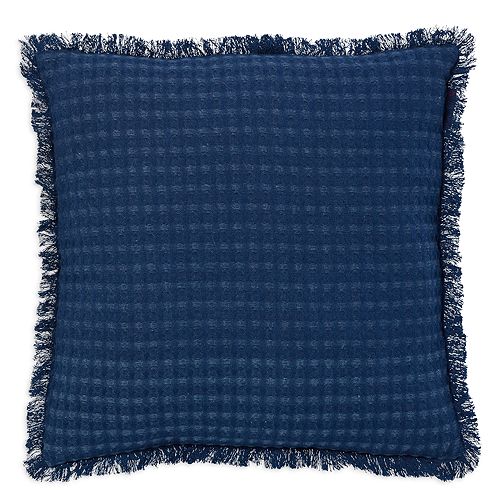 Декоративная подушка из вафельного хлопка Agra Roselli Trading, цвет Blue подушка декоративная из алькантары однотонная black с blue отстрочкой