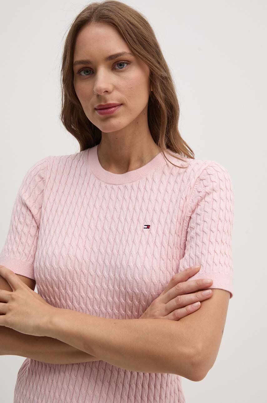 

Хлопковый свитер Tommy Hilfiger, розовый