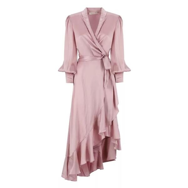 

Платье silk wrap midi dress Zimmermann, розовый