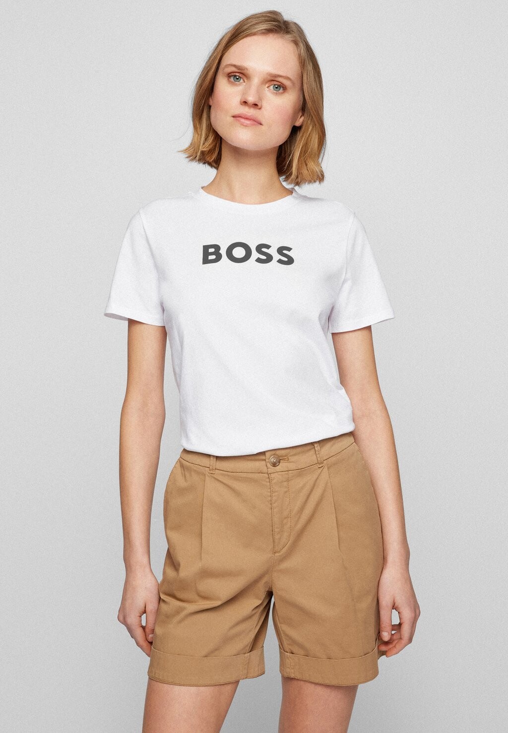 

Футболка с принтом BOSS, белый