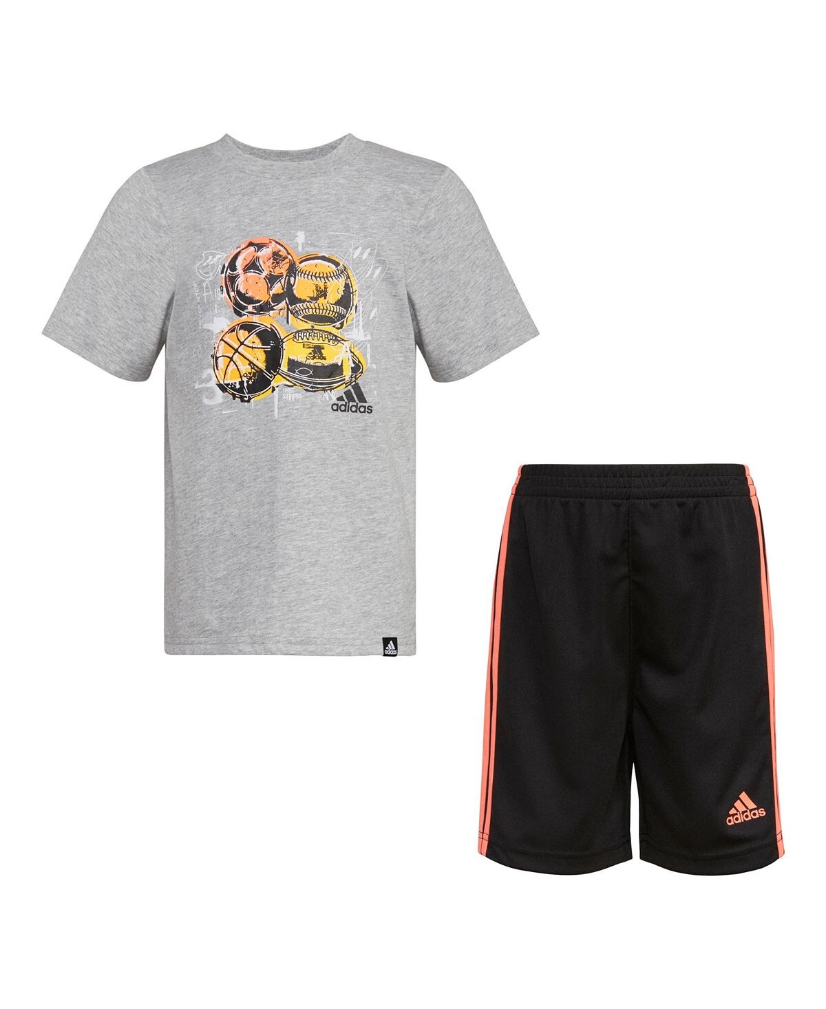 

Комплект из хлопковой футболки и шорт с рисунком Little Boys, 2 предмета adidas