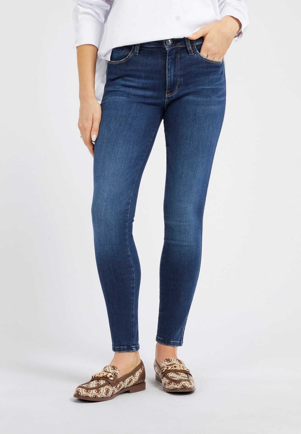 

Джинсы скинни Guess, синий