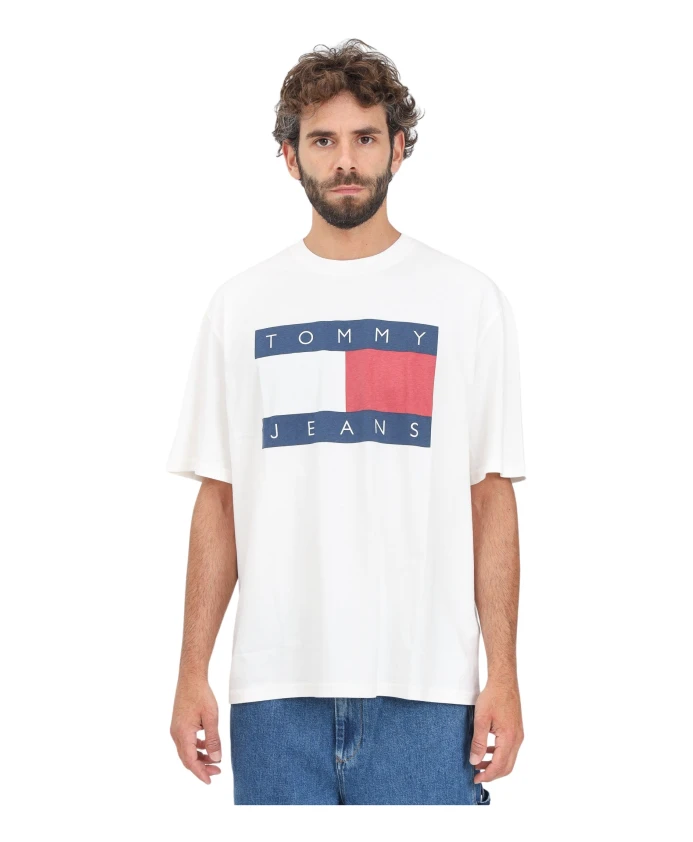

Футболка с короткими рукавами и логотипом Tommy Jeans, белый
