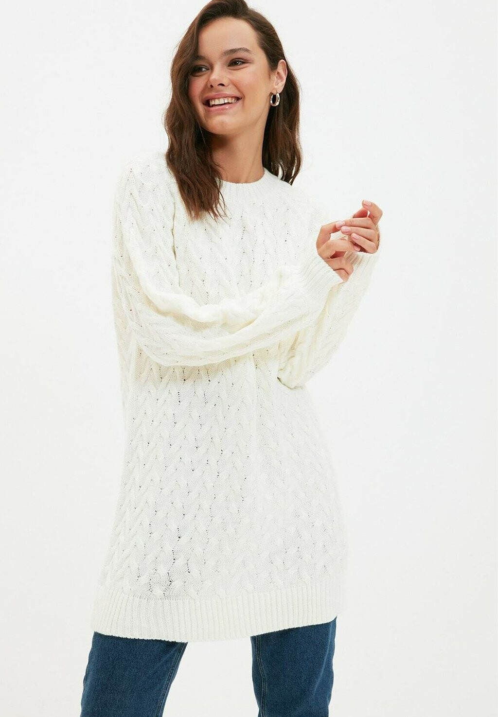 

Свитер Trendyol Modest, молочный, Серый