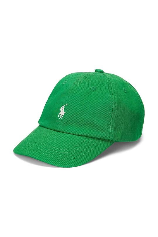 

Детская хлопковая шапка с козырьком Polo Ralph Lauren, зеленый