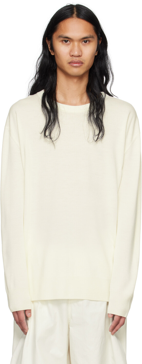 

Белый свитер с круглым вырезом Jil Sander