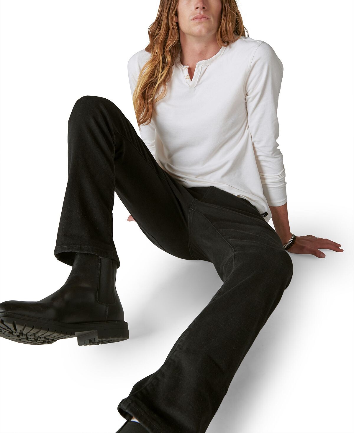 

Мужская футболка Venice Burnout с длинным рукавом и вырезом в горловине Lucky Brand