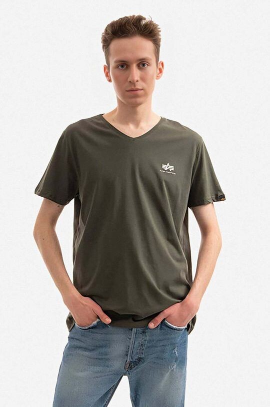 

Хлопковая футболка Alpha Industries, зеленый