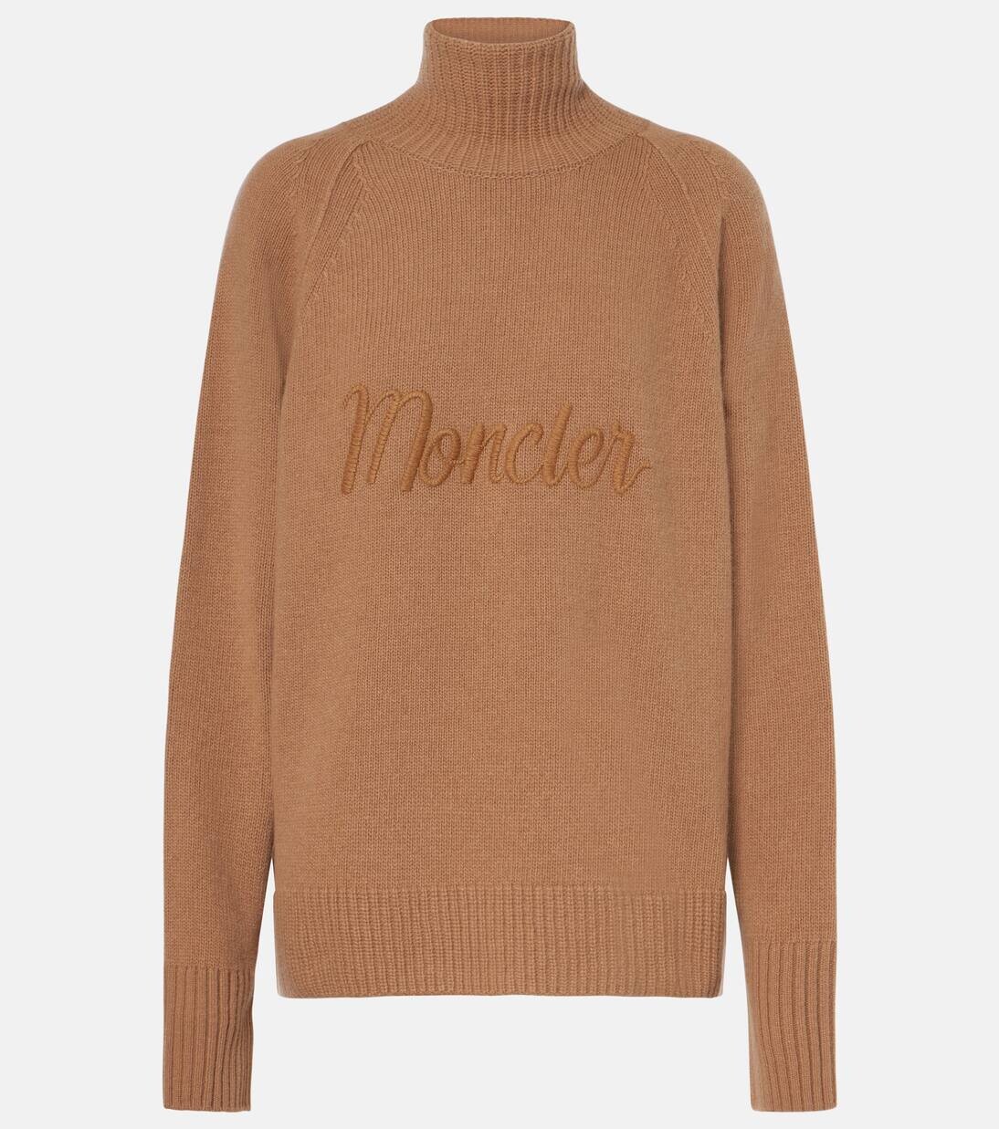 

Свитер из шерсти и кашемира Moncler, бежевый
